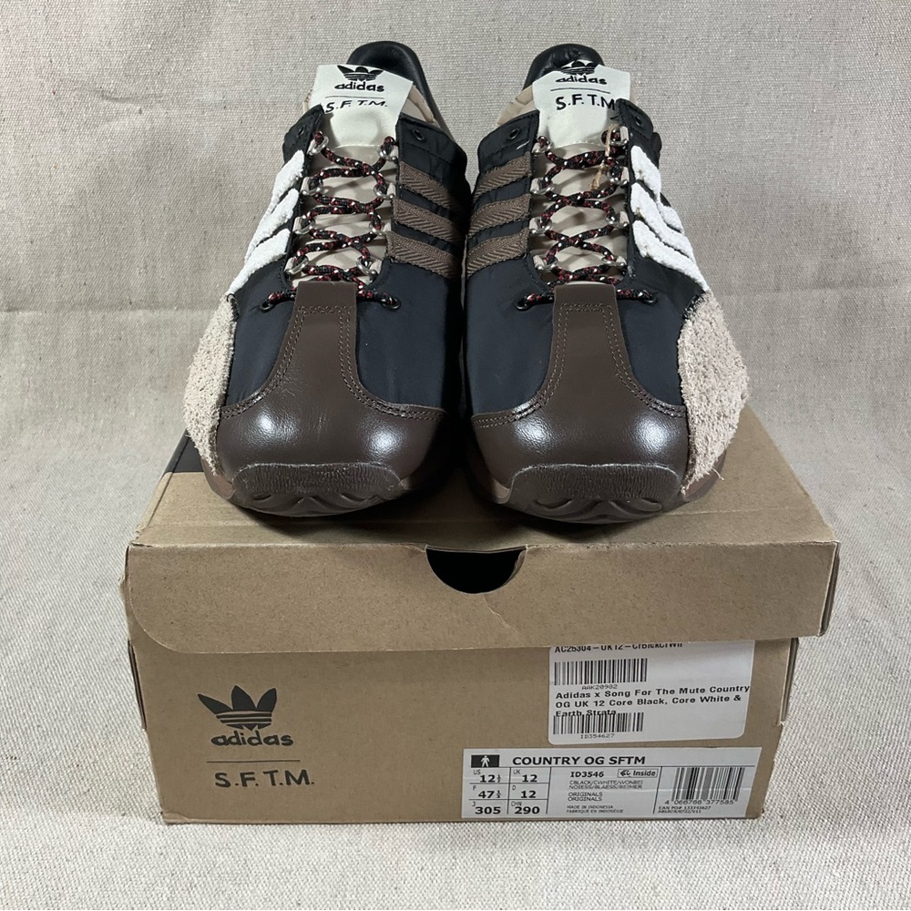 Adidas SFTM x Country OG Core Black  Core White & Earth Strata NIB Size 12.5 - Picture 4 of 9